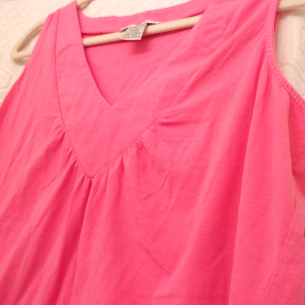 🌺 1X Jillian Jones Pink Tank Top V Neck 🎽